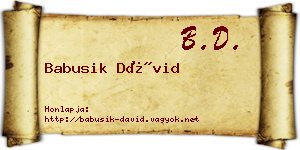 Babusik Dávid névjegykártya