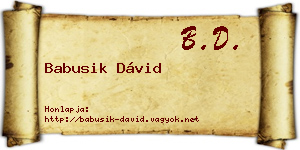 Babusik Dávid névjegykártya